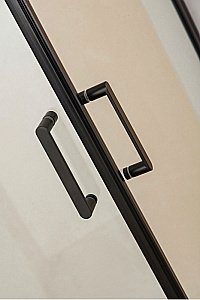 Душевой уголок Orange E04-100TB 100х100 стекло прозрачное/профиль черный купить в интернет-магазине Sanbest