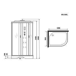 Душевая кабина Niagara Ultra NG-303-01R, низкий поддон, гидромассаж, радио, 120x80 см купить в интернет-магазине Sanbest