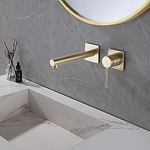 Смеситель для раковины ABBER Emotion AF8812G золото матовое купить в интернет-магазине сантехники Sanbest