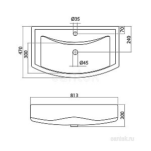 Раковина мебельная Santek Балтика 81 1.WH50.1.524 белая купить в интернет-магазине Sanbest