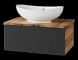 Тумба с раковиной Misty Ива - 70 П-Ива-01070-481Я графит/дуб вотан для ванной в интернет-магазине Sanbest