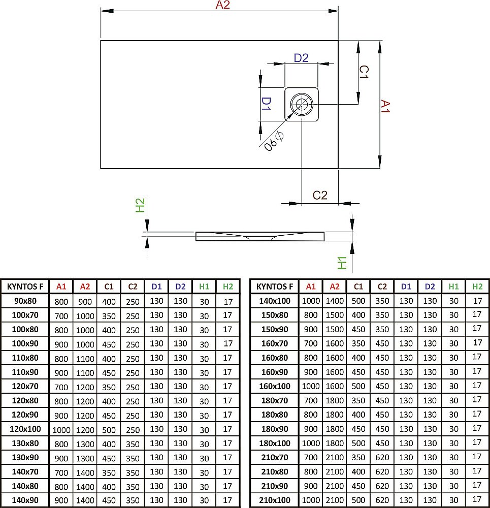 Душевой поддон Radaway Kyntos F antracite HKF14080-64 140x80 серый купить в интернет-магазине Sanbest
