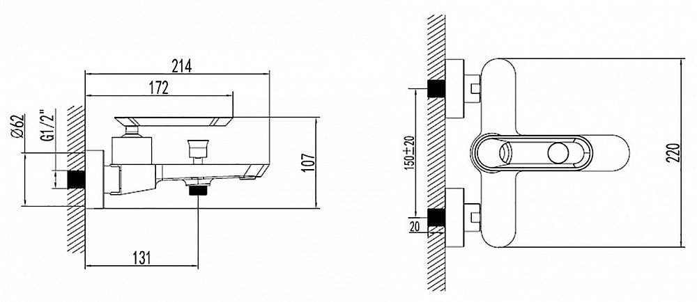 Смеситель для ванны Bien Hermes ORB купить в интернет-магазине сантехники Sanbest