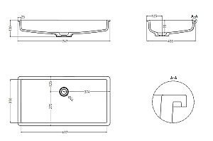 Раковина врезная снизу столешницы Salini MAREA 10 1802210M 74,7 из искусственного камня S-Stone, белая матовая купить в интернет-магазине Sanbest