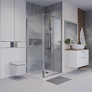 Душевой уголок Niagara Nova NG-65-9CH/NG-CH100-34 90х100 стекло шиншилла/профиль хром купить в интернет-магазине Sanbest