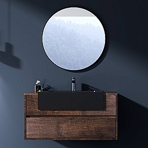 Тумба с раковиной Black&White UNIVERSE U903.1000-2  розовое дерево для ванной в интернет-магазине Sanbest