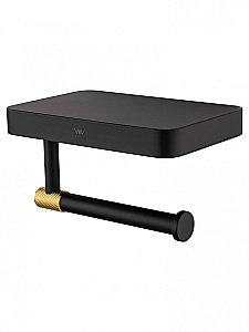 Держатель для туалетной бумаги с полкой WONZON & WOGHAND MAJESTIC WW-9226 черный/золото купить в интернет-магазине сантехники Sanbest