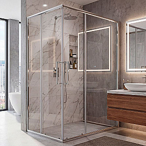 Душевой уголок Loranto Sunway 120х80 CS-AB01C-128 стекло прозрачное/профиль хром купить в интернет-магазине Sanbest