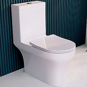 Унитаз моноблок RGW SW-05 67420105-01 белый, безободковый, с крышкой микролифт купить в интернет-магазине Sanbest