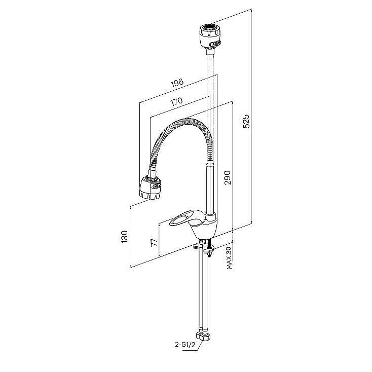 Смеситель для кухни Milardo Meal M05SB2FM05 хром купить в интернет-магазине сантехники Sanbest