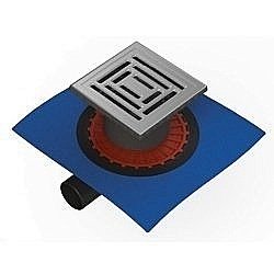 Душевой трап боковой Berges Zentrum Uno 10х10 090371 матовый хром купить в интернет-магазине Sanbest