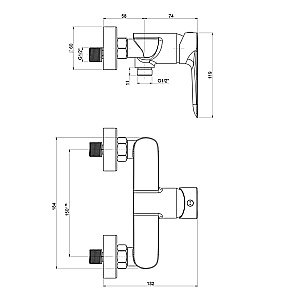 Смеситель для душа PAINI Garda 76CR511 хром купить в интернет-магазине сантехники Sanbest