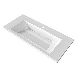 Тумба с раковиной подвесная Grossman БЛИСС 100 с 1 ящ, белая матовая для ванной в интернет-магазине Sanbest