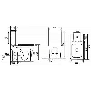 Унитаз напольный Azario Candy AZ-1503B белый, безободковый, с бачком, с крышкой микролифт купить в интернет-магазине Sanbest