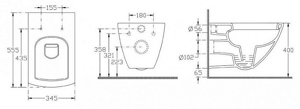 Унитаз подвесной Isvea Purita 10PL02007SV белый, безободковый купить в интернет-магазине Sanbest