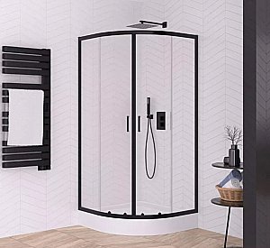 Душевой уголок NEW TRENDY SUVIA BLACK K-3562 80 x80 стекло прозрачное/профиль черный купить в интернет-магазине Sanbest