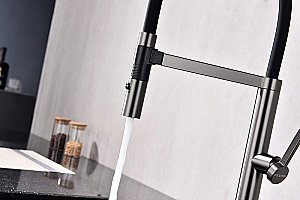 Смеситель для кухни Paulmark Leader Le214101-GM вороненая сталь купить в интернет-магазине сантехники Sanbest