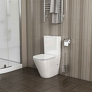 Унитаз-компакт Grossman Tornado GR-4450SQ безободковый, с бачком, с крышкой микролифт, слив-торнадо, белый глянцевый купить в интернет-магазине Sanbest