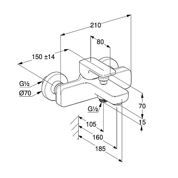 Смеситель для ванны Kludi Renon 426915375 белый матовый купить в интернет-магазине сантехники Sanbest