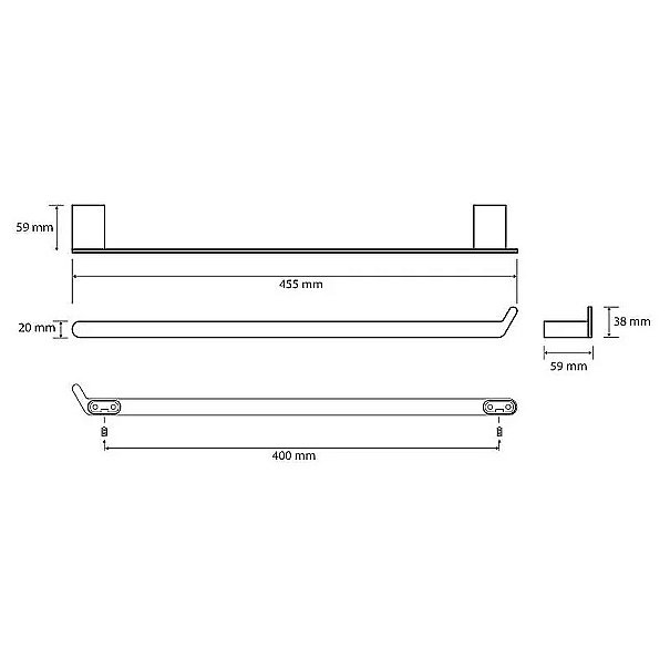 Полотенцедержатель Bemeta Organic Black 167104350 черный матовый купить в интернет-магазине сантехники Sanbest