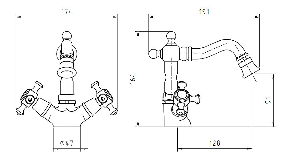 Смеситель для биде Migliore Prestige 31624 бронза купить в интернет-магазине сантехники Sanbest