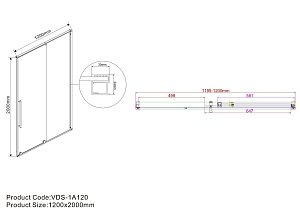 Душевая дверь Vincea Arno VPS-1A120CLB 120 купить в интернет-магазине Sanbest