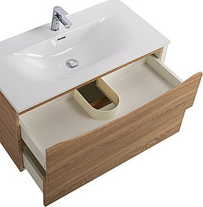 Тумба с раковиной BelBagno MARINO-CER-N-1000-2C-SO-WO-P Rovere Bianco для ванной в интернет-магазине Sanbest