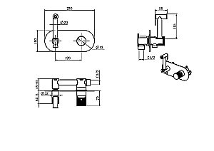 Гигенический душ Boheme Stick 127-SGM.2 оружейная сталь/ручка TOUCH купить в интернет-магазине сантехники Sanbest