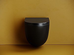 Унитаз подвесной Ceramica Nova Vogue CN4008TMB черный матовый, с крышкой микролифт, безободковый, слив-торнадо купить в интернет-магазине Sanbest