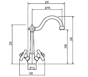 Смеситель для кухни Migliore Cucina Provance ML.CUC-8851 медь купить в интернет-магазине сантехники Sanbest