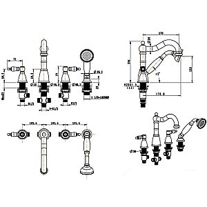Смеситель для ванны Boheme Royal Cristal 396-Royal/CRST black хром/Preciosa купить в интернет-магазине сантехники Sanbest