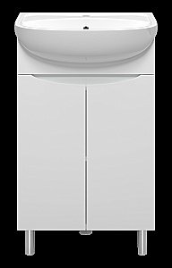 Тумба с раковиной Misty Смайл - 50 Э-Сма01050-031Пр белая для ванной в интернет-магазине Sanbest