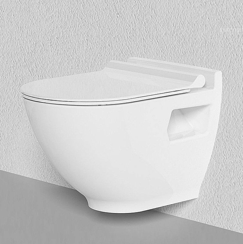 Унитаз подвесной Bien Harmony HRKA052N2VP0W3000 белый, с крышкой микролифт, безободковый купить в интернет-магазине Sanbest