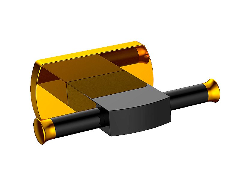 Крючок CeramaLux Azzuro 95601 черный матовый/золото купить в интернет-магазине сантехники Sanbest