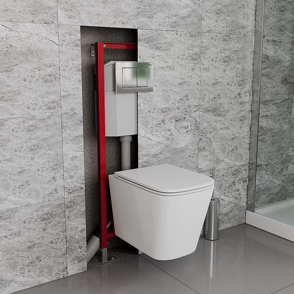 Инсталляция для унитаза D&K DI8140116 кнопка хром купить в интернет-магазине сантехники Sanbest