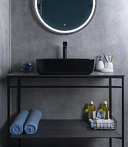 Раковина накладная Gid Geometrico 50 BL1304 53351 черная купить в интернет-магазине Sanbest