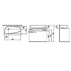 Раковина Laufen Palomba 8.1680.1.000.112.1 белая купить в интернет-магазине Sanbest