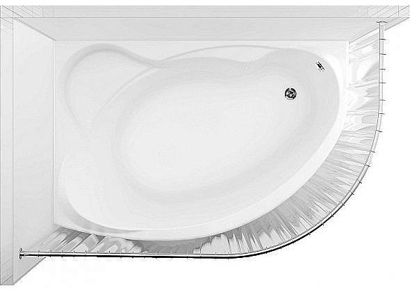 Карниз для ванны Aquanet Graciosa 150x90 хром купить в интернет-магазине сантехники Sanbest