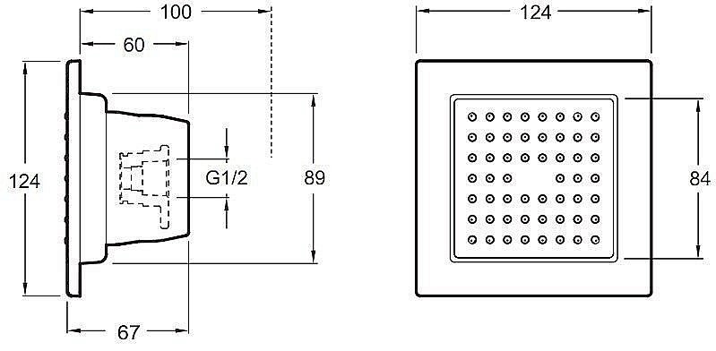 Форсунка для душа Jacob Delafon WATERTILE E8002-CP купить в интернет-магазине сантехники Sanbest
