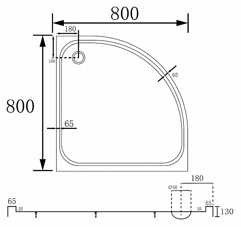 Душевой поддон Abber 80х80 AD3A080 белый купить в интернет-магазине Sanbest
