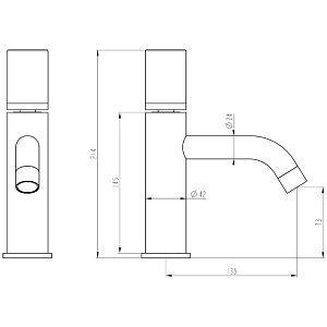 Смеситель для раковины Boheme Stick 121-GG золото/ручка золото купить в интернет-магазине сантехники Sanbest