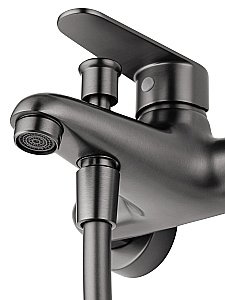 Смеситель для ванны с душевым гарнитуром WONZON & WOGHAND ALFA WW-AE3205-BGG темный графит купить в интернет-магазине сантехники Sanbest