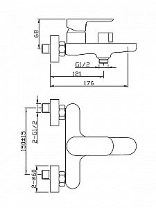 Смеситель для ванны Agger Gorgeous A0210044 купить в интернет-магазине сантехники Sanbest