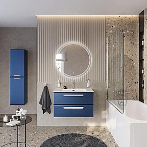 Тумба с раковиной Cezares ECO-CER-N 80 ECO-CER-N-800-2C-SO-SPF-P сапфир для ванной в интернет-магазине Sanbest