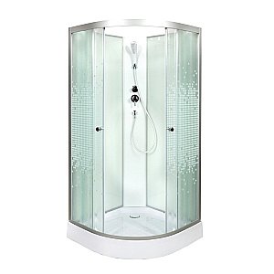 Душевая кабина DTO L 909N+VST 90х90 стекло матовое с рисунком/профиль хром купить в интернет-магазине Sanbest