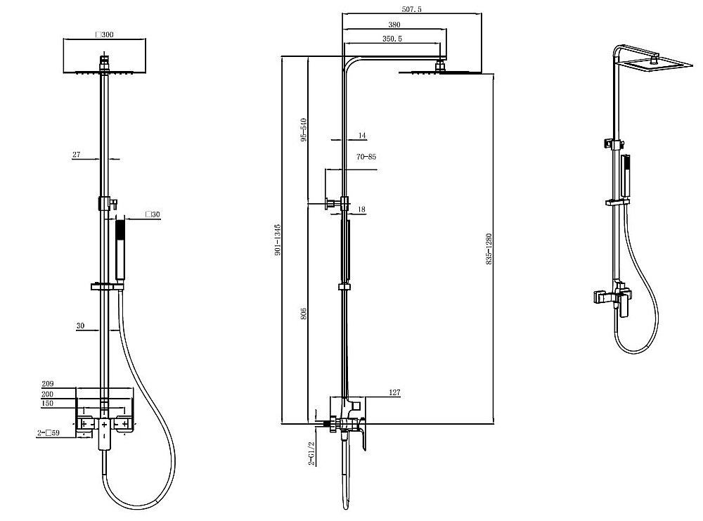 Душевая система Allen Brau Infinity 5.21012-31 купить в интернет-магазине сантехники Sanbest