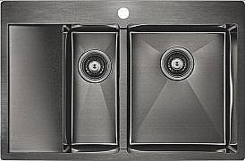 Мойка кухонная Paulmark LIGA PM227851-GMR вороненая сталь правая купить в интернет-магазине сантехники Sanbest