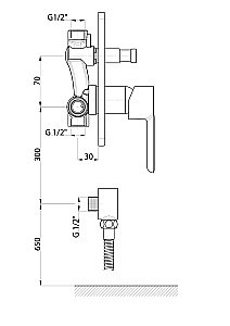 Смеситель для душа GPD FELIS MKB75 купить в интернет-магазине сантехники Sanbest