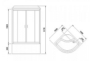 Душевая кабина Royal Bath RB100NRW-T-CH-P 100x100 профиль хром/стекло прозрачное купить в интернет-магазине Sanbest