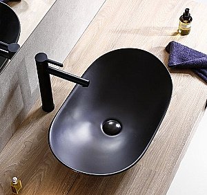 Раковина накладная Ceramalux NC 61,5 7811АМВ черная матовая купить в интернет-магазине Sanbest